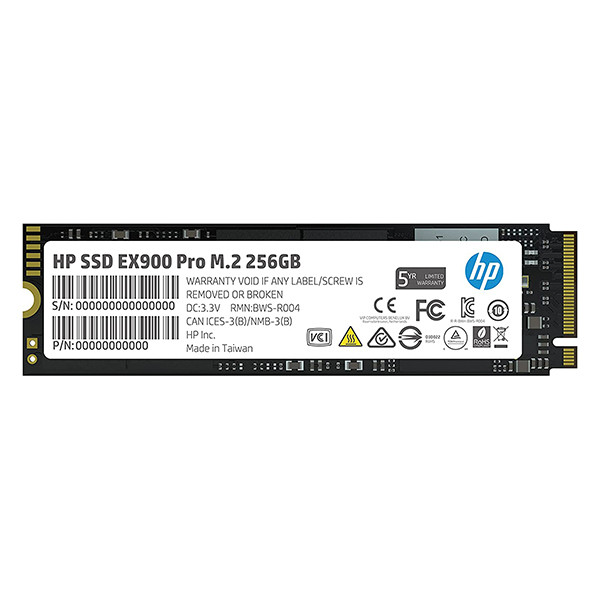 HP EX900 Pro NVMe M.2 SSD 256GB PCIe Gen 3.0 2280 3D NAND Internal SSD Up to 2240 MB/s for Laptop/Desktop PC - 9XL75AA#ACJ